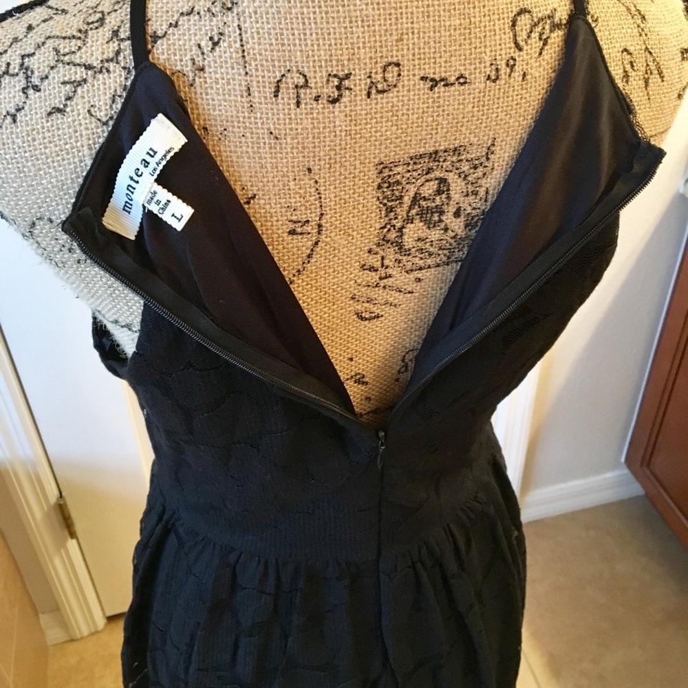 NWT - Black MONTEAU Lace Dress  – Size Large - Picture 7 of 8